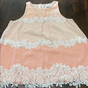 LOFT color block floral lace Blouse